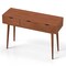 48 Inch Walnut Writing Computer Desk with 3 Drawers and Solid Wood Legs
